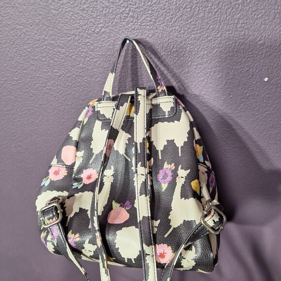 Black Llama print mini backpack - Picture 6 of 6